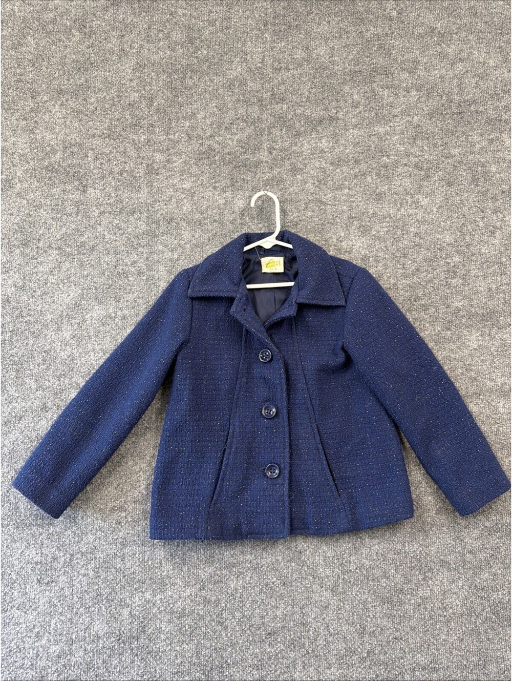 Crazy8 Size 5/6 Girls Navy Blue Silver Sparkle Trench coat